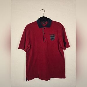 PAUL & SHARK yachting Club Royal Dark Red S Sleeve Cotton Polo Shirt. Mens L.